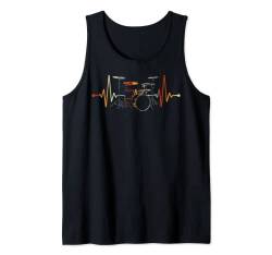 Schlagzeugspieler Musik Geschenk Drums Herzschlag Schlagzeug Tank Top von Musik T-Shirts & Geschenkideen