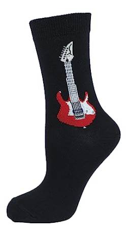 Musik-Socken mit E-Gitarre, 1 Paar (DE/NL/SE/PL, Numerisch, 46, 48, Regular, Regular) von Musikboutique