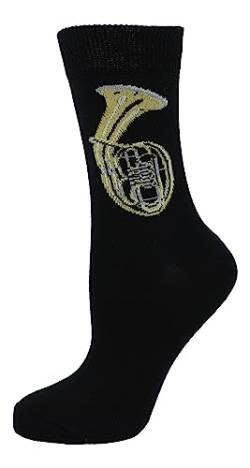 Musik-Socken mit eigenwebtem Tenorhorn, Blasmusik 1 Paar (DE/NL/SE/PL, Numerisch, 39, 42, Regular, Regular) von Musikboutique