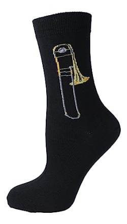 Musik-Socken mit eigenwebter Posaune, Blasmusik, 1 Paar (DE/NL/SE/PL, Numerisch, 46, 48, Regular, Regular) von Musikboutique
