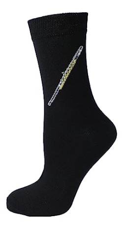 Musik-Socken mit eingewebter Querflöte, 1 Paar (DE/NL/SE/PL, Numerisch, 35, 38, Regular, Regular) von Musikboutique
