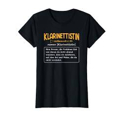 Klarinettistin Definition Musiker Blasmusik Klarinette T-Shirt von Musiker Geschenke zur Klarinette