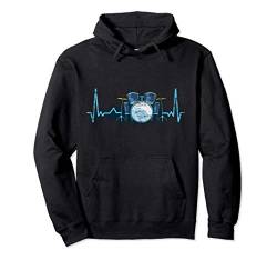 Rock Musik Drummer Geschenk Herzschlag Schlagzeug Pullover Hoodie von Musiker Schlagzeug Musik Geschenk