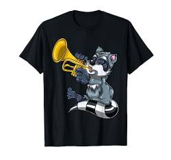 Trompeter Geschenk Kinder Jungen Männer Trompete Waschbär T-Shirt von Musiker Tiere Musikinstrumente Musik Geschenk