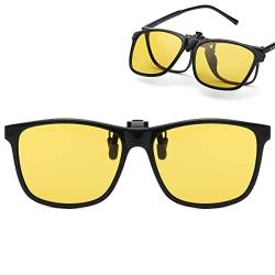Musivon Nachtsicht Brillenclips Polarisiert - ideal für Nachts Fahren Herren und Damen Brillenträger von Musivon