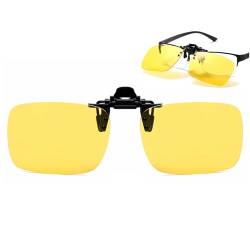 Musivon Sonnenbrille zum Anklemmen, polarisiert, hochklappbar, für Damen und Herren, 2 Stück, Nachtgelb M, 62*43 von Musivon