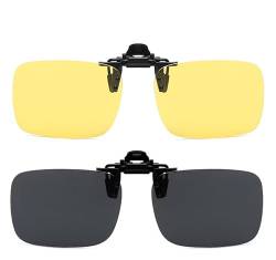 Musivon Sonnenbrillen Aufsatz für Brillenträger - Herren Polarisiert Nachtfahrbrille Clip für Sehstärke von Musivon
