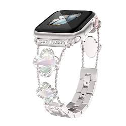 38/40/41 mm Starlight Cool Women Ch Metall Smartwatch Armbänder kompatibel für Apple Watch Armbänder Serie 8/7/6/SE/5/4 Anpassungs-Ersatzarmband für iWatch 8 von Musk-MSKR