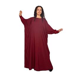 Muslim Addict Abaya Schmetterling aus Polyester – Einheitsgröße – Länge 145 cm, bordeaux, One size von Muslim Addict