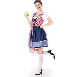 Dirndl Damen midi Trachtenkleid Trachtenmode Trachtenrock Kleid inkl. Dirndlbluse Dirndlschürze Strümpfe 4 teilig für Oktoberfest Besondere Anlässe 56(40) von Musonic