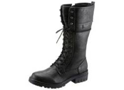 Winterstiefel MUSTANG SHOES Gr. 36, XS-Schaft, grau (graphit) Damen Schuhe Schmalschaftstiefel von Mustang Shoes