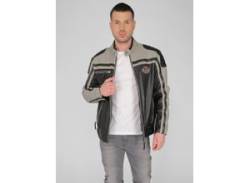 Bikerjacke MUSTANG "31021213" Gr. 60, schwarz (black, grey) Herren Jacken Übergangsjacken von Mustang