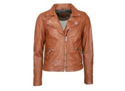 Lederjacke MUSTANG "31019198" Gr. L, braun (cognac) Damen Jacken Lederjacken von Mustang