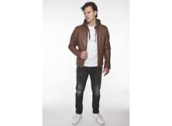 Lederjacke MUSTANG "31020187" Gr. 3XL, braun (brandy) Herren Jacken Übergangsjacken von Mustang