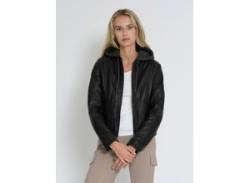 Lederjacke MUSTANG "31022244" Gr. 3XL, schwarz (black) Damen Jacken Lederjacken von Mustang