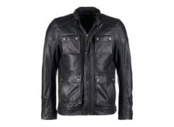 Lederjacke MUSTANG "31023218" Gr. M, schwarz (black) Herren Jacken Übergangsjacken von Mustang