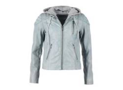 Lederjacke MUSTANG "31023237" Gr. S, blau (pigeon) Damen Jacken Lederjacken von Mustang