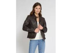 Lederjacke MUSTANG "Blanca" Gr. L, braun (dark brown) Damen Jacken Lederjacken von Mustang