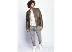 Lederjacke MUSTANG "Cooper" Gr. 3XL, grün (khaki) Herren Jacken Übergangsjacken von Mustang