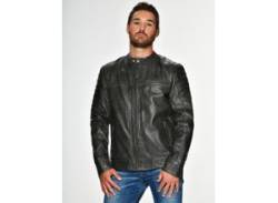 Lederjacke MUSTANG "James" Gr. 3XL, grau (anthrazit) Herren Jacken Übergangsjacken von Mustang