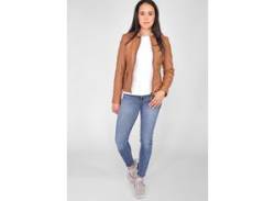 Lederjacke MUSTANG "Jeannette" Gr. XL, braun (cognac) Damen Jacken Lederjacken von Mustang