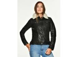 Lederjacke MUSTANG "Jenny RF" Gr. M, schwarz (black) Damen Jacken Lederjacken von Mustang