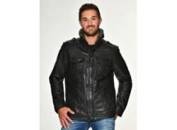 Lederjacke MUSTANG "Walker FF" Gr. 4XL, schwarz (black) Herren Jacken Übergangsjacken von Mustang