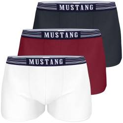 MUSTANG Men's Retro Shorts 3 Pack, Boxer Shorts, Pants, True Denim, S-XL: Colour: Navy/Weiß/Rot | Size: Large von Mustang