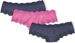 Mustang Damen Panty Slip Baumwolle 3-er Pack, Größe:L, Farbe:Navy Pink von Mustang