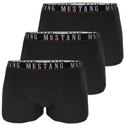 Mustang Herren Boxershort Unterwäsche Retropants 3er Pack, Größe:L, Farbe:Schwarz von Mustang