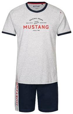 Mustang Short Set Schlafanzug Nachtwäsche Pyjama Oeko-TEX Standard 100 für Männer, Größe:L, Farbe:Grau von Mustang