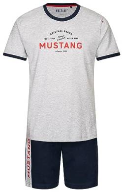 Mustang Short Set Schlafanzug Nachtwäsche Pyjama Oeko-TEX Standard 100 für Männer, Größe:M, Farbe:Grau von Mustang