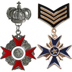 2 Stück Krone Kreuz Medaille Brosche Pin Vintage Revers Clip Hüte Schal Anzug Brosche Abzeichen Für Kostüm Dekoration von Muteitt