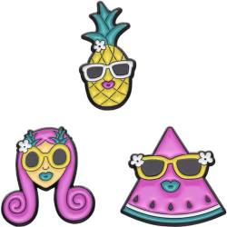 3 Stück Emaille-anstecknadeln Ananas Und Wassermelone, Cartoon-brosche Für Kleidung, Jacken, Zubehör, Zubehör von Muteitt