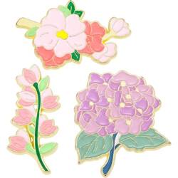 3 Stück Emaille-broschen, Anstecknadeln, Ästhetische Frühlingsblumen-anstecknadeln, Abzeichen Für Jacken, Rucksäcke, Kleidung, Mützen, von Muteitt