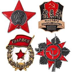 Brosche Russischer Flagge, 4 Stück, Patriotismus, Roter, Siegestag, Anstecknadel, Kommunistische Emaille-anstecknadel Für Kleidung, Rucksack von Muteitt