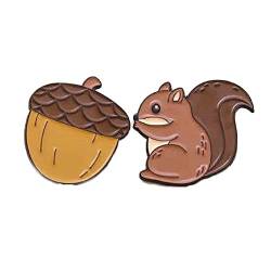 Eichhörnchen Tannenzapfen-brosche, 2 Stück, Cartoon-tier-anstecknadel, Niedliche Broschen Für Damen Und Herren, Party-dekoration von Muteitt