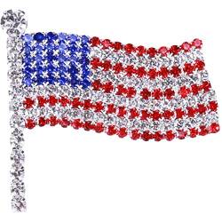 Elegante Brosche Amerikanischer Flagge Und Strasssteinen, Funkelndes Design, Perfekt Für Die Präsentation Von Patriotismus von Muteitt