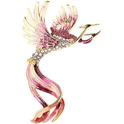 Kristall-emaille-brosche, Vintage-phoenix-brosche, Elegante Bankett-brosche, Modische Vogel-anstecknadel Für Bekleidungszubehör von Muteitt