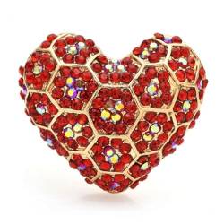 Leuchtende Herz-broschen Für Damen, Unisex, Rote -herz-brosche, Geschenke von Muteitt