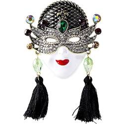 Vintage-brosche Damenmaske, Kristall-brosche, Anstecknadel Quaste Für Mütze, Schal, Kragen, Handtaschen, Tücher, Weihnachtsgeschenk von Muteitt