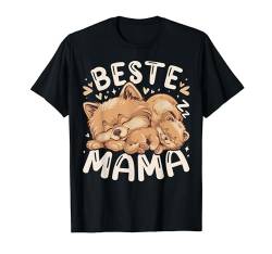 Beste Mama, Pomeranian Mutter mit Welpe, Muttertag T-Shirt von Muttertag Mama Oma Geschenk Ideen by Conreo
