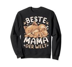 Beste Mama der Welt, Zwergspitz Mutter mit Welpe, Muttertag Sweatshirt von Muttertag Mama Oma Geschenk Ideen by Conreo