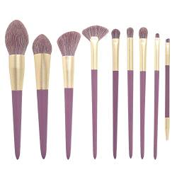 Make-up-Pinsel-Set, 9-teilig, Reise-Set mit Tasche, professionelles Make-up, ultraweicher Foundation-Pinsel, Lidschatten-Pinsel, Beauty-Pinsel, Lila-9 Set von Muzboo