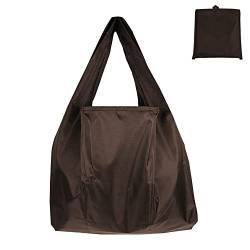 Muzboo 3 wiederverwendbare Einkaufstaschen, große, einfarbige Falttasche, wasserdicht, langlebig und leicht, braun, Einheitsgröße von Muzboo
