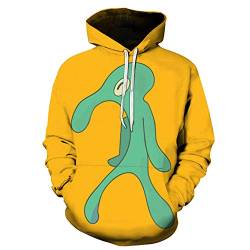 Muzboo Unisex Octopus Anime Pullover Hoodie Big Pocket 3D Pullover Kapuzen-Sweatshirts Hoodies - Gelb - Large von Muzboo