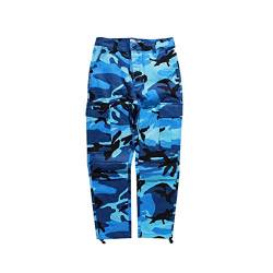 Mxssi Farbe Camo BDU Camouflage Cargo Pants Männer Frauen Casual Streetwear Taschen Jogger Orange Tactical Sweatpants Hip Hop Hose Blau 3XL von Mxssi