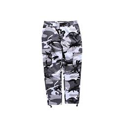 Mxssi Farbe Camo BDU Camouflage Cargo Pants Männer Frauen Casual Streetwear Taschen Jogger Orange Tactical Sweatpants Hip Hop Hosen Grau L von Mxssi