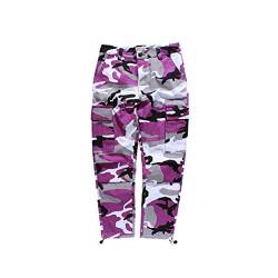 Mxssi Farbe Camo BDU Camouflage Cargo Pants Männer Frauen Casual Streetwear Taschen Jogger Orange Tactical Sweatpants Hip Hop Hosen Lila 3XL von Mxssi