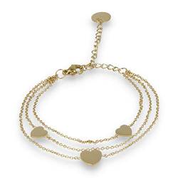 My Bendel - Dreifaches goldenes Herzarmband- Armband für Frauen mit Charme - Verfärbt nicht - mit Luxuriösen Geschenkverpackung von My Bendel